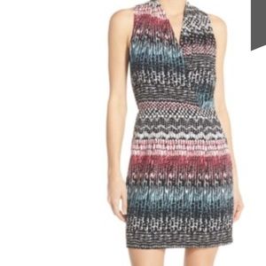 Adelyn rae Print Faux Wrap Sheath Dress Size S